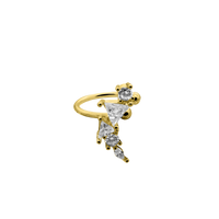 Leaf Crystal Earcuff 14K Vergoldet