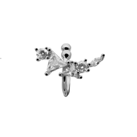 Leaf Crystal Earcuff 14K Vergoldet