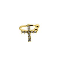 Glam Cross Earcuff 14K Vergoldet