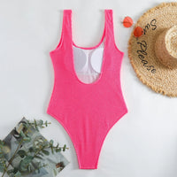 Ocean Chic - Champagnerwellen Bonbonfarben Einteiliger Badeanzug