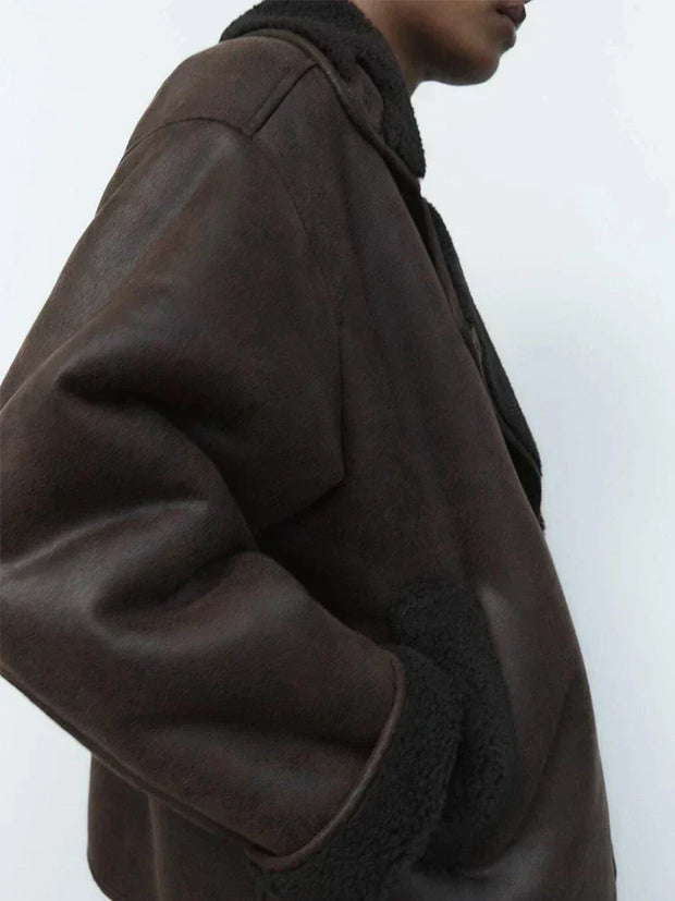 Vintage-Lederjacke mit zeitloser Optik