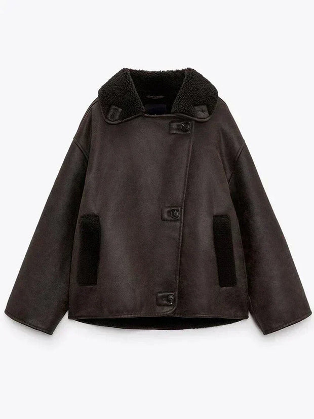 Vintage-Lederjacke mit zeitloser Optik