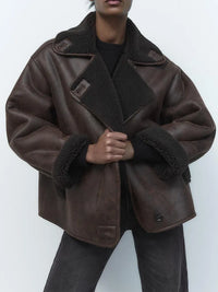 Vintage-Lederjacke mit zeitloser Optik