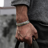 Norwegischer Schatz Federarmband Aus Silber Mit Federdesign Im Viking Stil Für Herren Vintage Look Und Robuste Ästhetik