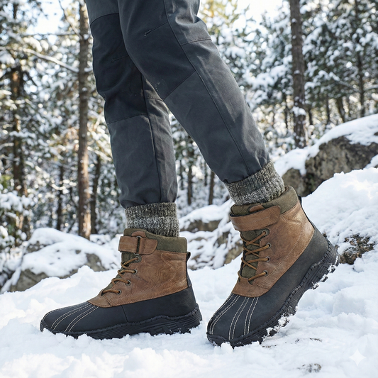 Wasserdichte Herren-Winterstiefel mit Schnürsenkeln - Raveln