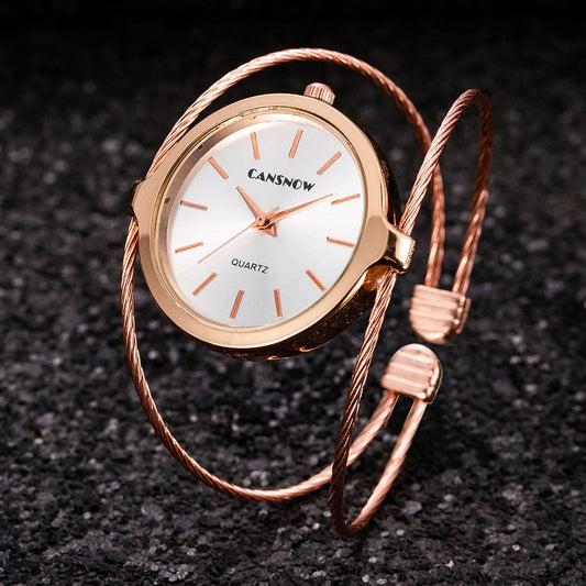 Cansnow Verschlungene Armspange Uhr