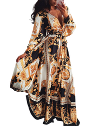 Tina - Langes Kleid mit Blumenmuster Bambo