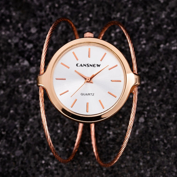 Cansnow Verschlungene Armspange Uhr