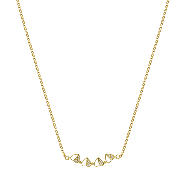 Lucky Perlmutt Heart Kette 18K Vergoldet