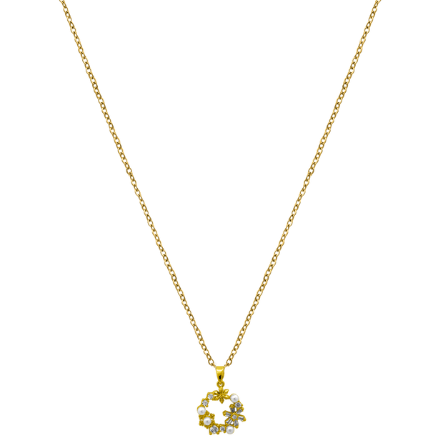 Flower Wreath Kette 18K Vergoldet