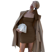Lea - Gerafftes Abendkleid mit langen Ärmeln