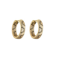Ohrringe Dazzling Duo Michela Elegante Goldton Hoops mit Klaren Dunklem Steinbesatz für Anlass und Alltag