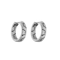 Ohrringe Dazzling Duo Michela Elegante Goldton Hoops mit Klaren Dunklem Steinbesatz für Anlass und Alltag