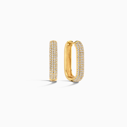 Genoveva Icon Pavé Creolen - Zarte Ohrringe Mit Glitzerndem Pavé Aus Zirkonen Für Elegante Alltagslooks Und Abendlooks