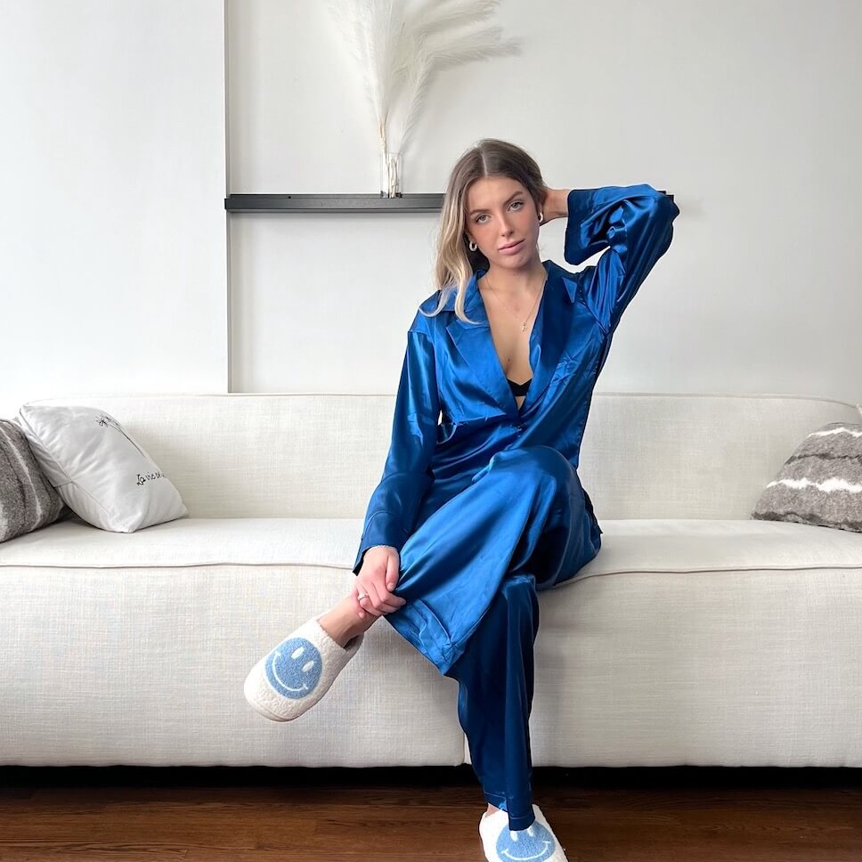 Cassy Oversized Satin-Pyjama-Set
