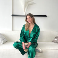 Cassy Oversized Satin-Pyjama-Set
