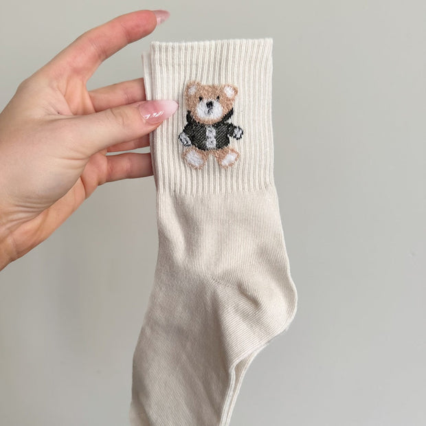 Socken-Set mit gestickten Bären