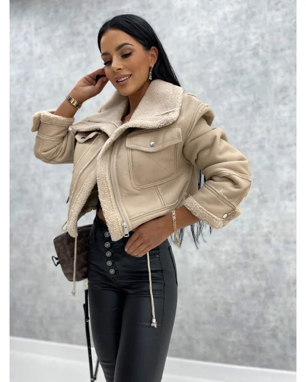 Schwarze Lederjacke mit zeitlosem Design