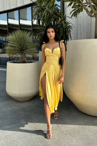 Stefania - Langes Maxikleid mit V-Ausschnitt