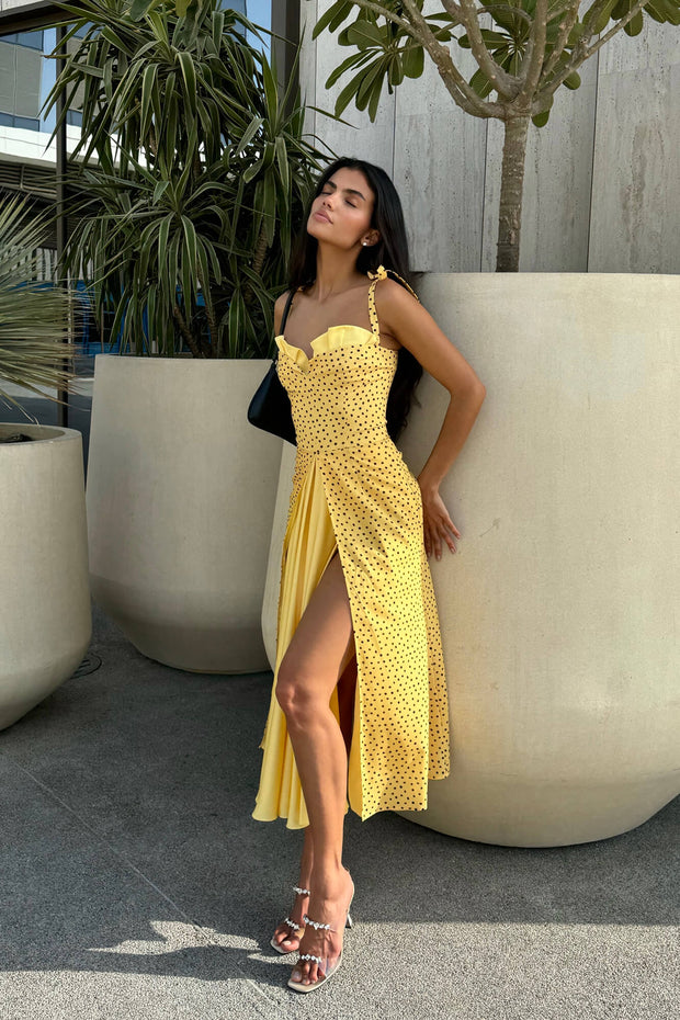 Stefania - Langes Maxikleid mit V-Ausschnitt