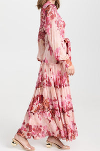 Naty - Langärmeliges Kleid mit Blumendruck
