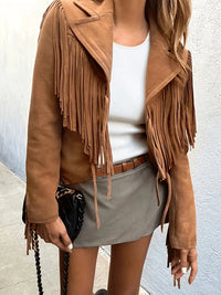 Wildlederjacke mit Fransen