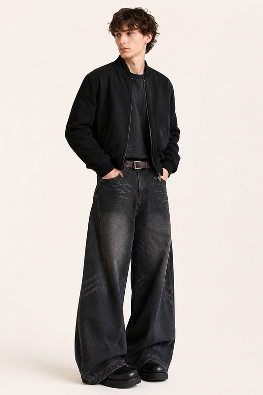Herren-Baggy-Jeans mit extra weitem Bein und Used-Look – Anselm