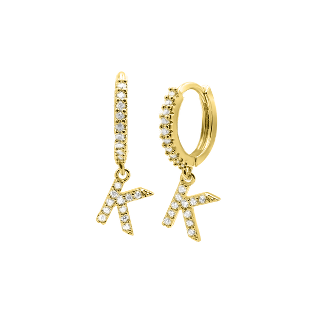 Shiny Letter Ohrringe 18K Vergoldet