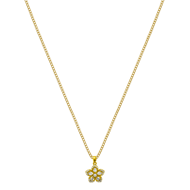 Cluster Flower Kette 18K Vergoldet