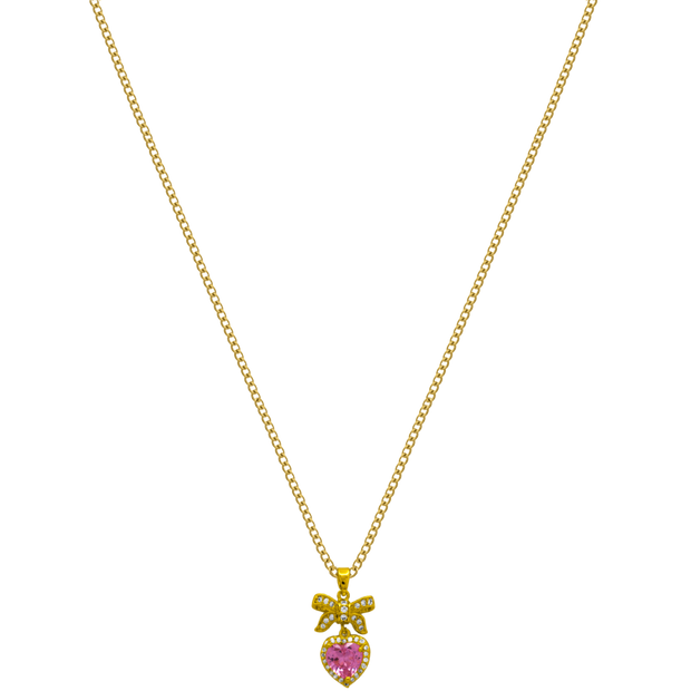 Ribbon Heart Kette 18K Vergoldet