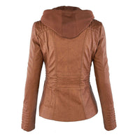 Wetterfeste Lederjacke mit Kapuze
