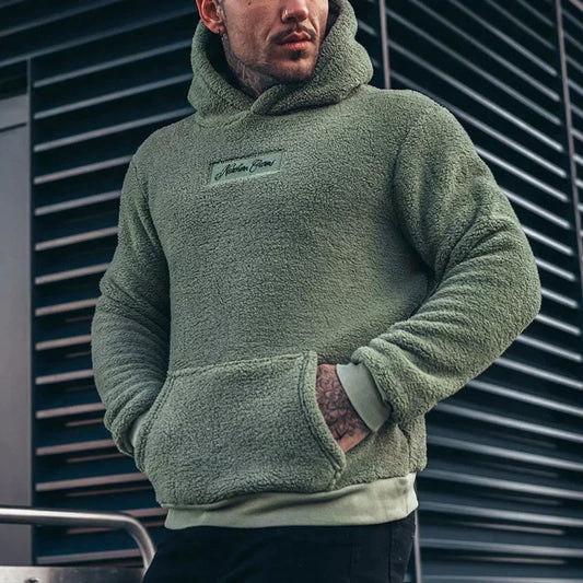 LOUIS - Langärmeliger Plüsch-Kapuzenpullover