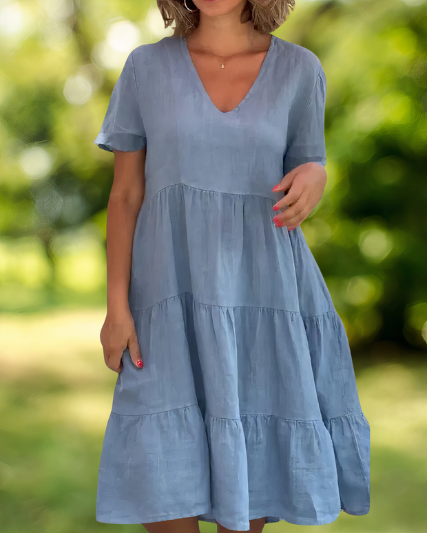 LUCINE - Baumwoll-Leinen-Kleid