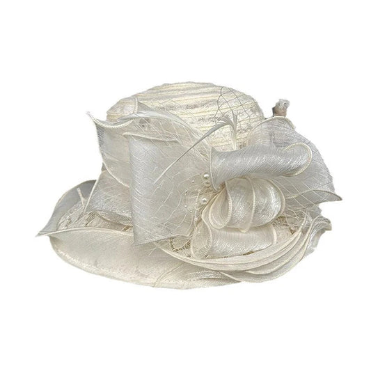 Elegante Schleife Breite Krempe Eimer Hut