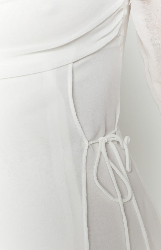 Constanza - Weißes Minikleid mit langen Ärmeln