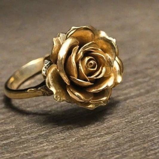 Goldener Rosenring Indira Eleganter Rosendesignring Mit Fein Gearbeiteten Blütenblättern Für Romantischen Stil