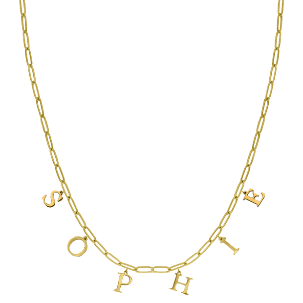 Mini Grace Classic Name Kette 14K Vergoldet