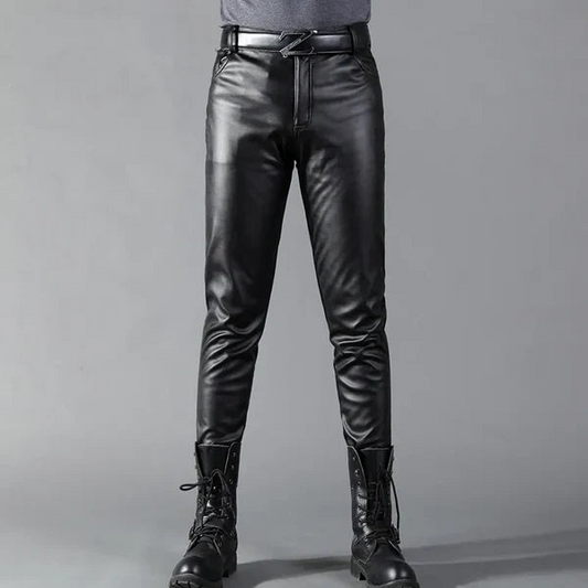 Schmale Herrenhose aus veganem Leder - Narak