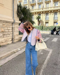 Jacke zum Wenden mit figurbetontem Schnitt und Reverskragen