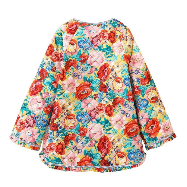 Steppjacke mit Blumenmuster und Patchwork
