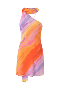 Kata - Kurzes Kleid Rückenfrei Tie-dye