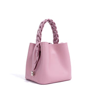 Damenhandtasche mit geflochtenem Griff im Eimer-Stil aus Leder - Camila