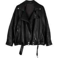 Moderne Lederjacke im Oversize-Schnitt