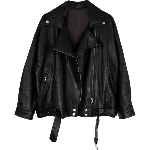 Moderne Lederjacke im Oversize-Schnitt