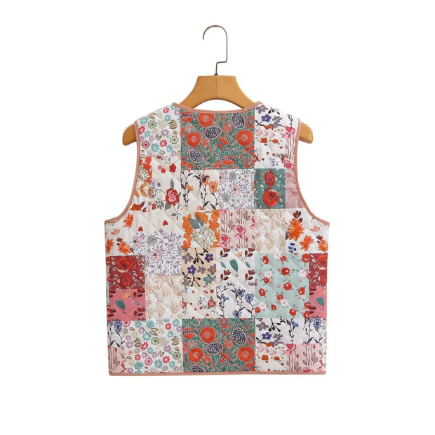 Weste mit Blumenmuster und Patchwork