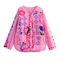Jeansjacke mit Graffiti-Print und Taschen