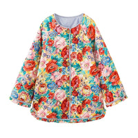 Steppjacke mit Blumenmuster und Patchwork