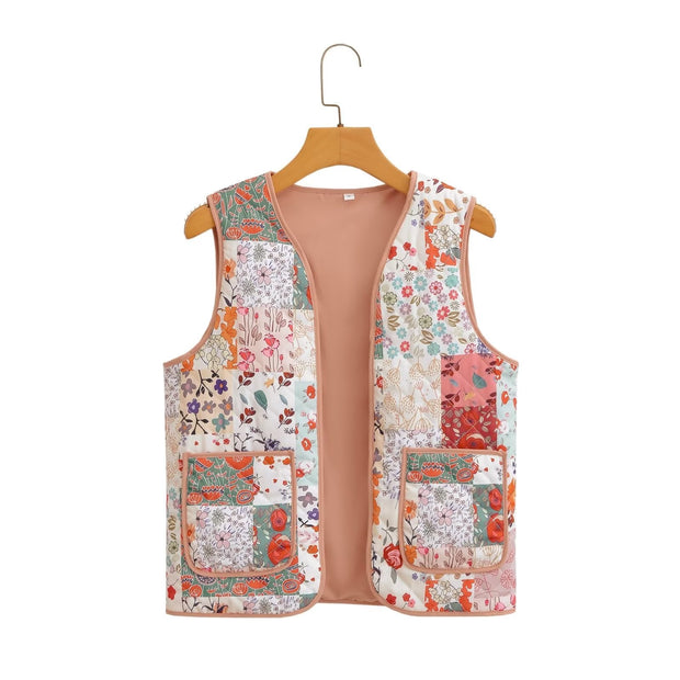 Weste mit Blumenmuster und Patchwork