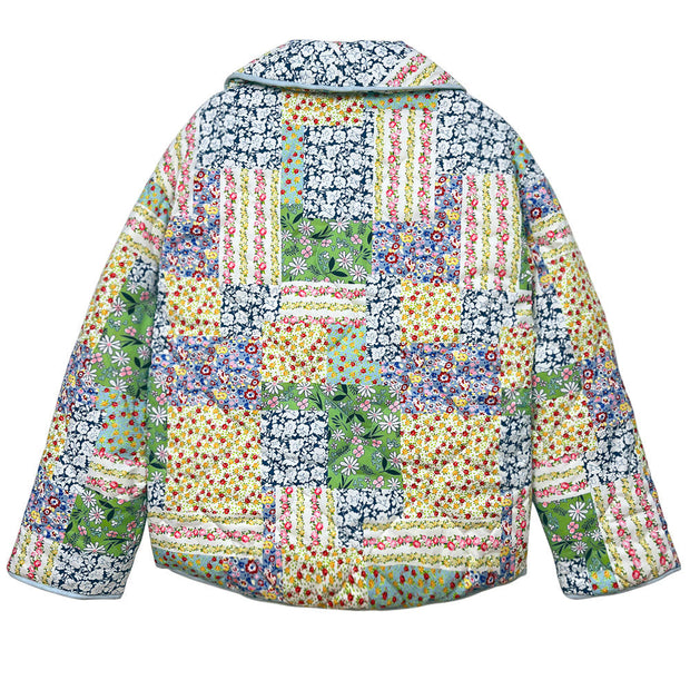 Jacke mit Blumenmuster, Patchwork und Taschen