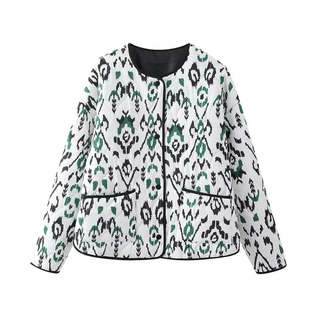 Steppjacke mit geometrischem Muster und lockerer Passform